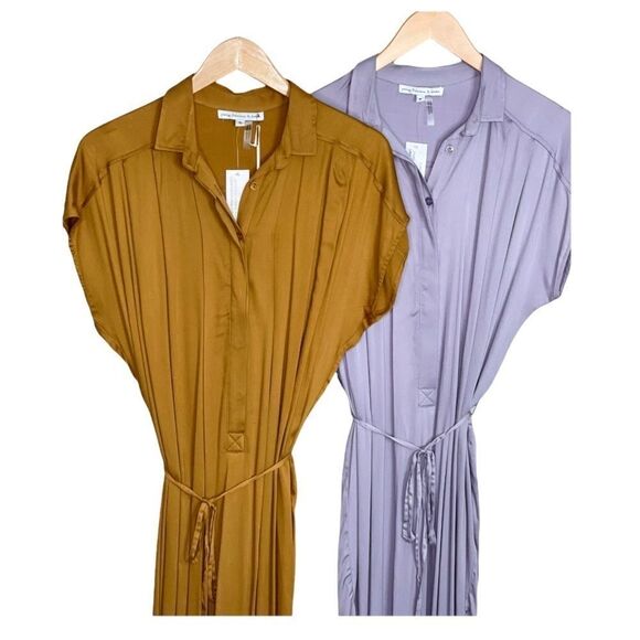 YOUNG Fabulous & Broke Maxi Shirtdress in Lilac and Gold - Picture 5 of 12
